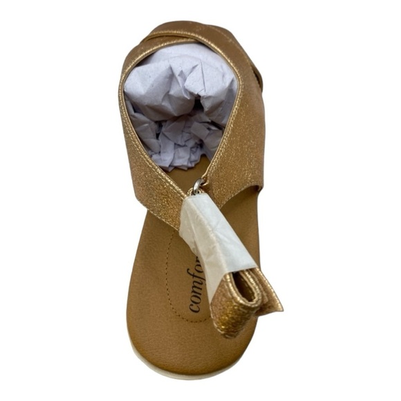 Metallic Gold Open Toe Slingback Women’s Casual Sandals by ComfortView Size 7WW - Picture 3 of 15